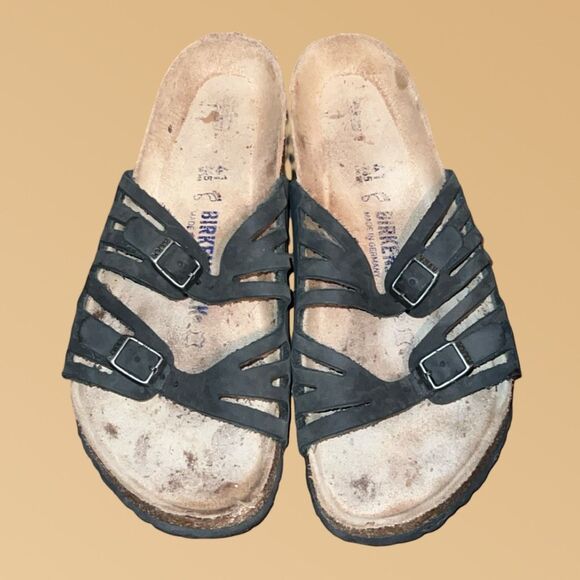 Women's Birkenstock Granada Soft Footbed Black Sandal Size 41 US 10.5 11 Regular - Picture 2 of 6